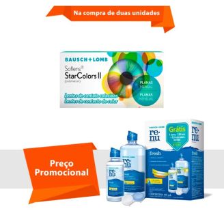 Combo Soflens Starcolors II Sem Grau com Renu Fresh