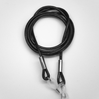Cordão para óculos em couro preto Vanin