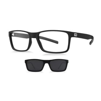 Óculos de Grau HB Switch 0426-0243-60 Retangular e Acetato MATTE BLACK POLARIZED GRAY