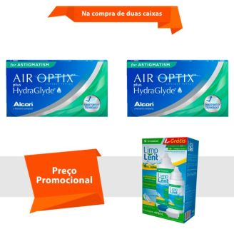 Combo Air Optix Plus HydraGlyde para Astigmatismo com Limp Lent