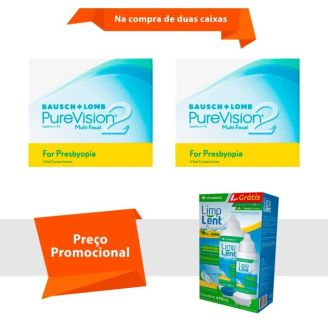 Combo Purevision 2 Multifocal para Presbiopia com Limp Lent