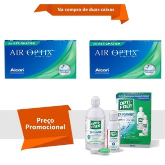Combo Air Optix para Astigmatismo com Opti Free
