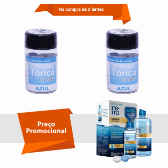 Combo Optogel Tórica Color para Astigmatismo Alto Grau com Renu Advanced