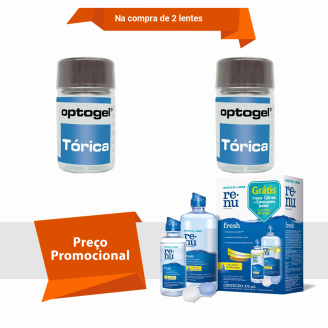 Combo Optogel Tórica para Astigmatismo Alto Grau com Renu Fresh