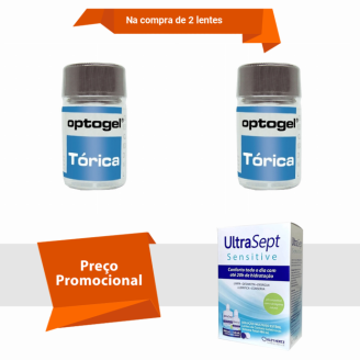 Combo Optogel Tórica para Astigmatismo Com UltraSept Sensitive