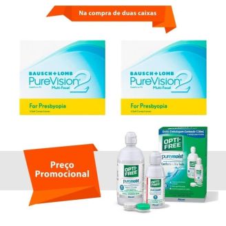 Combo Purevision 2 Multifocal para Presbiopia com Opti Free