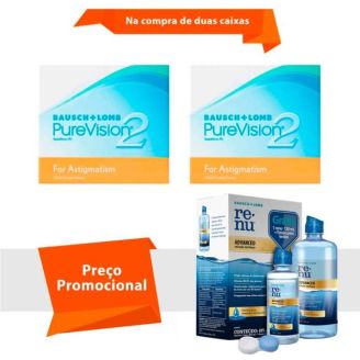 Combo Purevision 2 para Astigmatismo com Renu Advanced