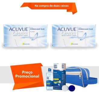 Combo Acuvue Oasys com Hydraclear Plus com Kit Renu Fresh