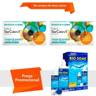 Combo Soflens Starcolors II Com Grau com Bio Soak
