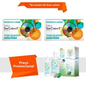 Combo Soflens Starcolors II Com Grau com Biotrue