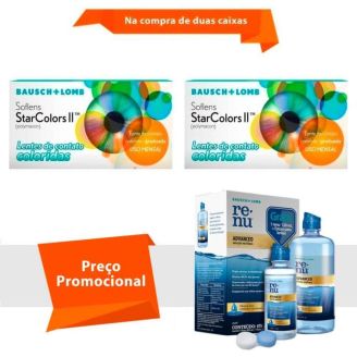 Combo Soflens Starcolors II Com Grau com Renu Advanced