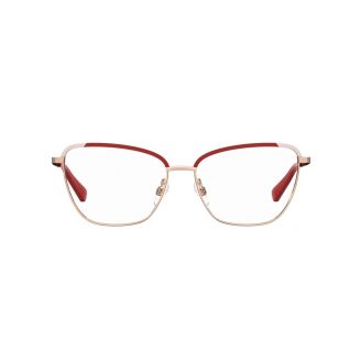 Óculos de Grau Love Moschino MOL 594 588 56 e Metal Dourado com Vermelho